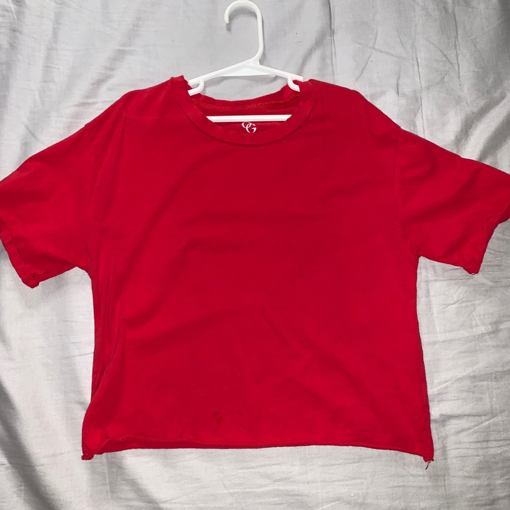 Basic Red Cropped Shirt